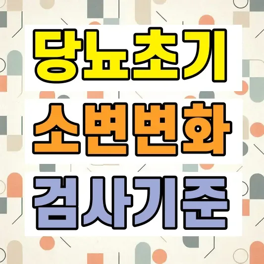 당뇨 초기증상 소변 변화