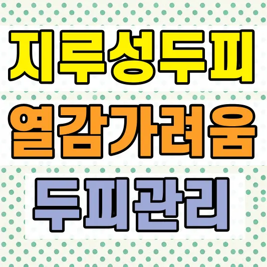 두피 열감 지루성두피 관리